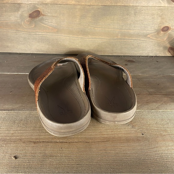 Kuru kala Mens size 8 sandals brown slip on comfort thong flip flop shoes - Picture 4 of 8